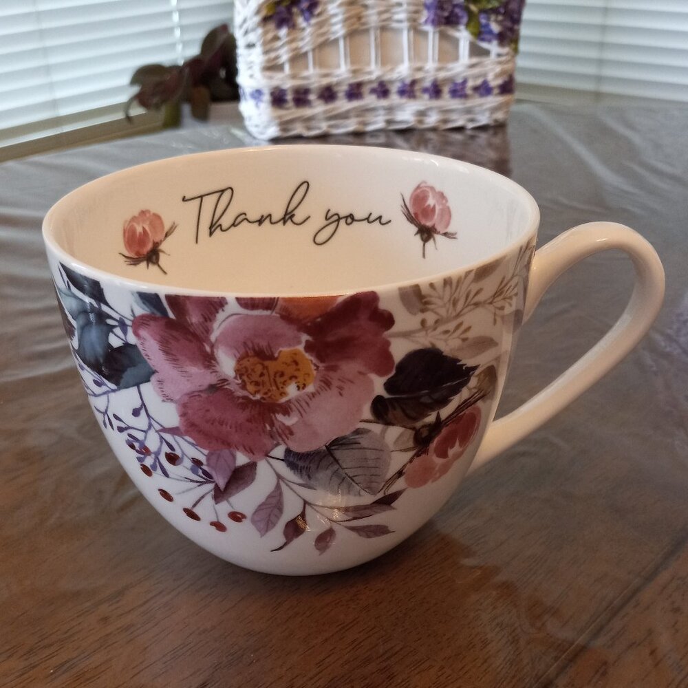 Set of 4 "Thank you" Harvest Green Studio Coffee/Tea Mug 20 oz